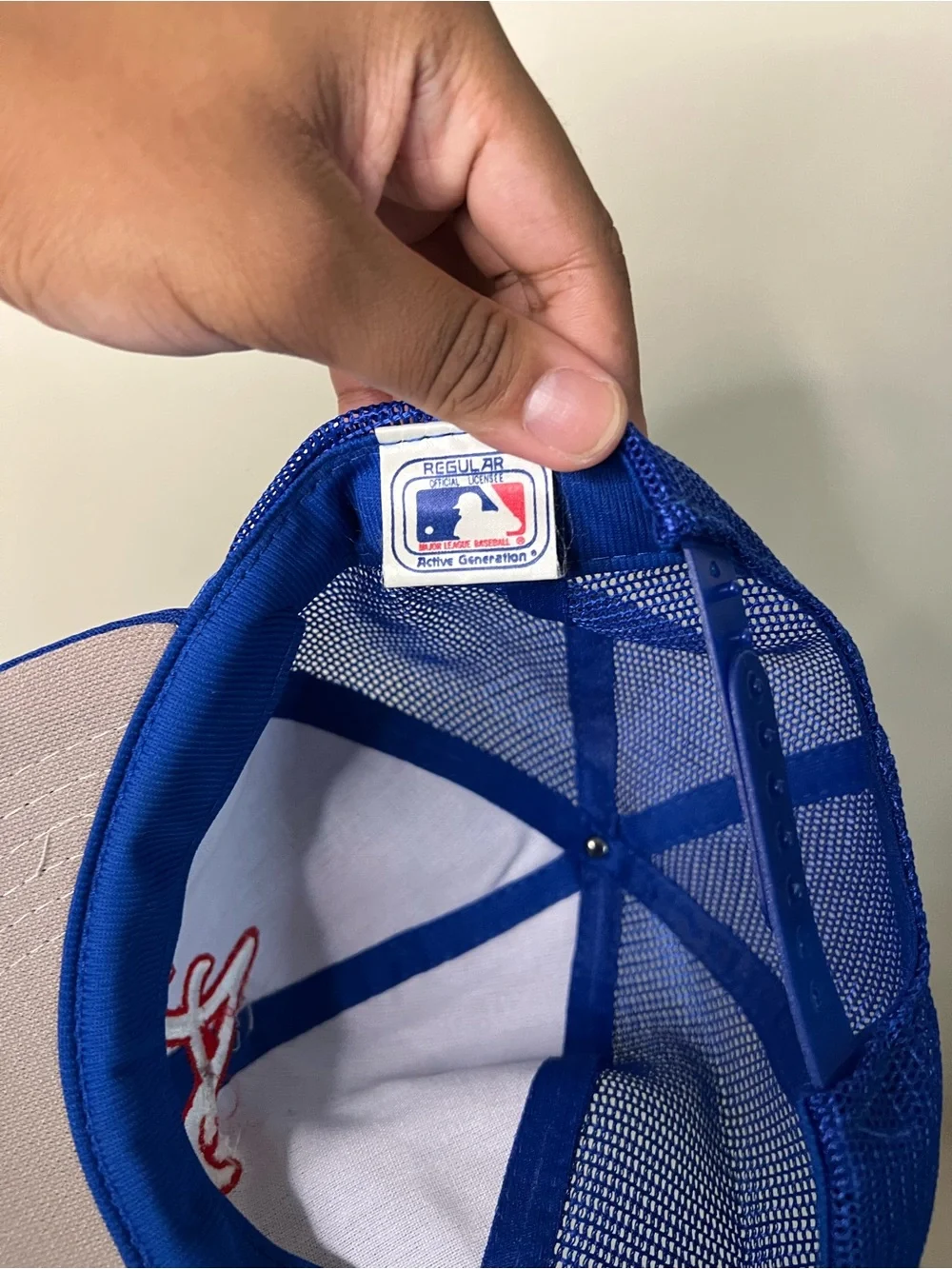 Vintage 90s Active Generation Atlanta Braves Mesh Trucker Hat Snapback